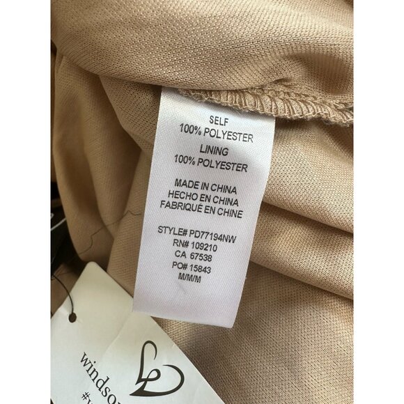 Windsor Lace-up Back Mini Dress M Taupe Abstract Ruched Side/Back 90s Y2K Party - Picture 11 of 14